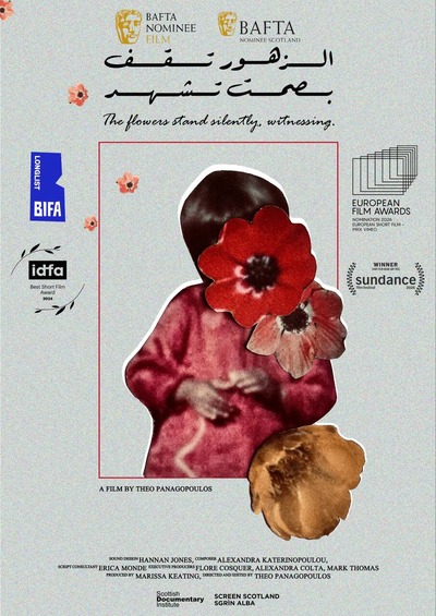 Plakat wydarzenia:  Milczące kwiaty, świadkowie (The Flowers Stand Silently, Witnessing) + Powrót do Hajfy (Return to Haifa)